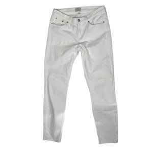J. Crew Women's White Toothpick Jeans Skinny Mid-Rise Denim